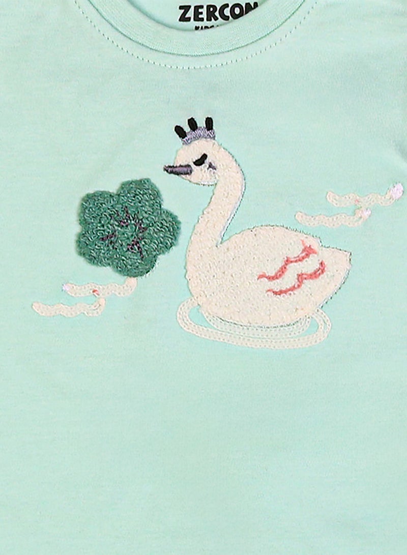 زيركون بيجامة بناتي صيفي لحديثي الولادة - Image 2