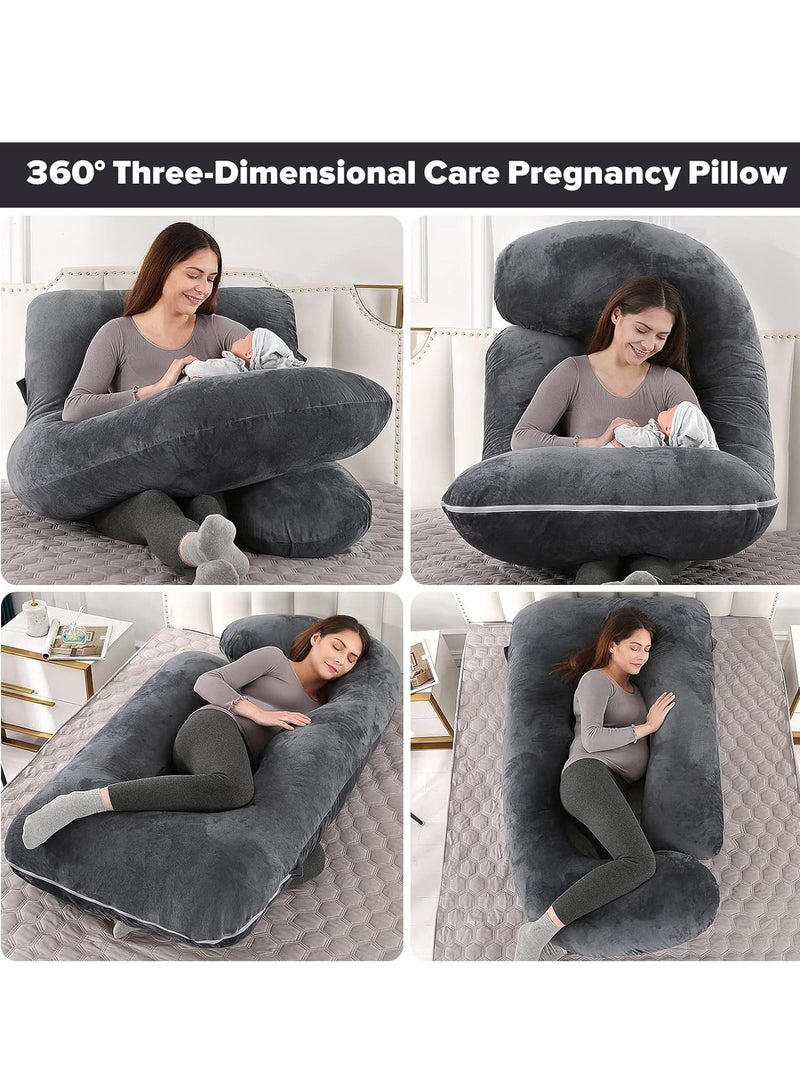 MJZ Pregnancy Pillows for Sleeping, 155cm U Shape Full Body Maternity Pillow with Removable Velvet Cover, Support for Back, Legs, Belly for Pregnant Women, Pregnancy Pillow for Women Body Pillows for Adults - Image 5