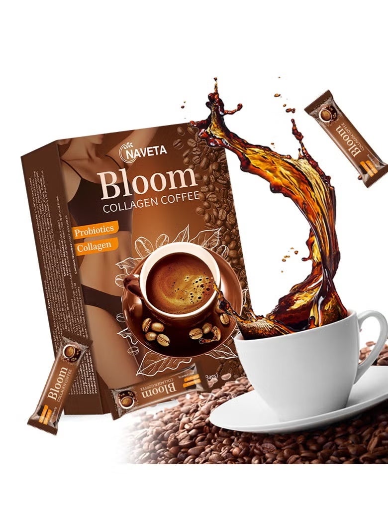 3-PACK بلوم كولاجين قهوة ١٠٠٪ عضوية وغلوتاثيون، قهوة رجيم قهوة تخسيس غلوتا كولاجين ديتوكس بريميوم مع قهوة الكولاجين (٥ جم × ١٢ كيس × ٢) - Image 2