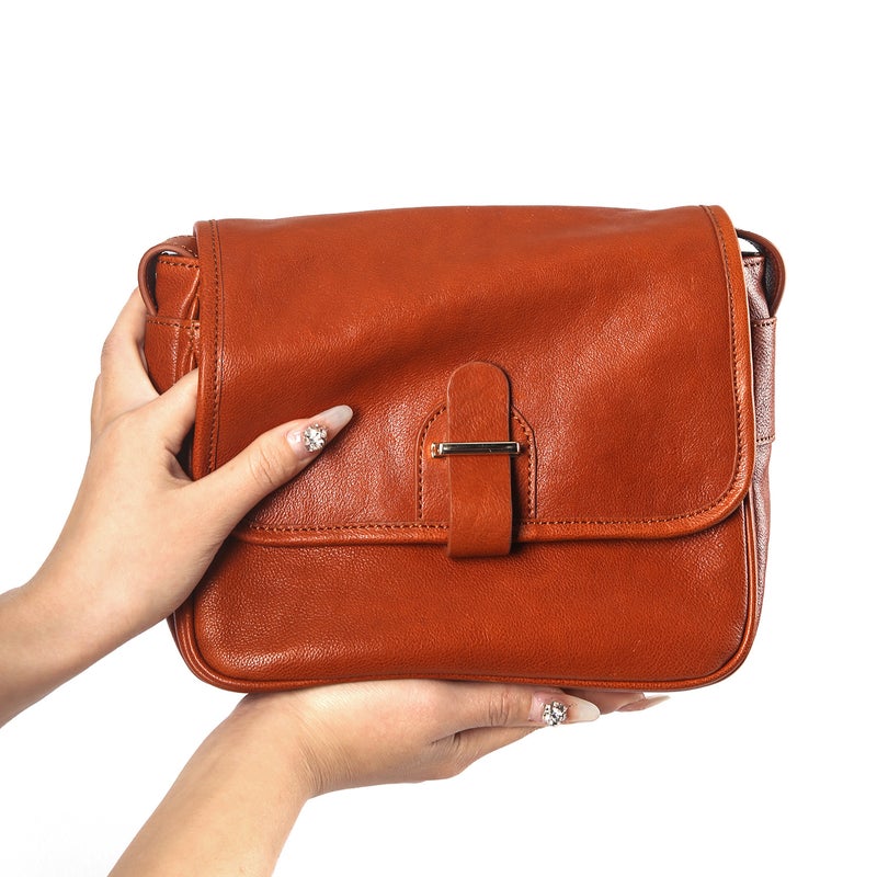 26 New Japanese-Style Niche Single-Shoulder Messenger Bags Made Of Vegetable-Tanned Leather, Semi-Handmade Vintage Women'S Crossbody Small Square Bags - Image 3