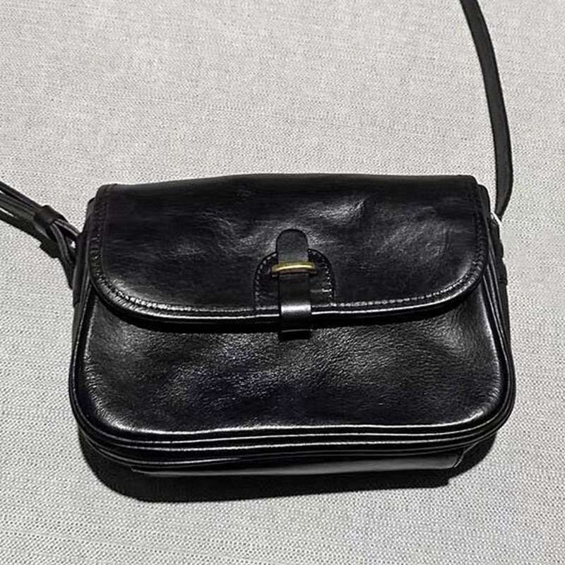 26 New Japanese-Style Niche Single-Shoulder Messenger Bags Made Of Vegetable-Tanned Leather, Semi-Handmade Vintage Women'S Crossbody Small Square Bags - Image 1