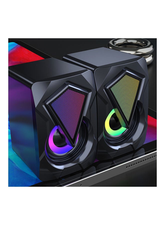 Loquat 2-Piece Portable USB Computer Speakers Black - Image 5