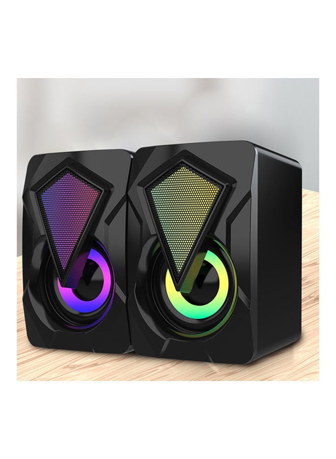 Loquat 2-Piece Portable USB Computer Speakers Black - Image 4