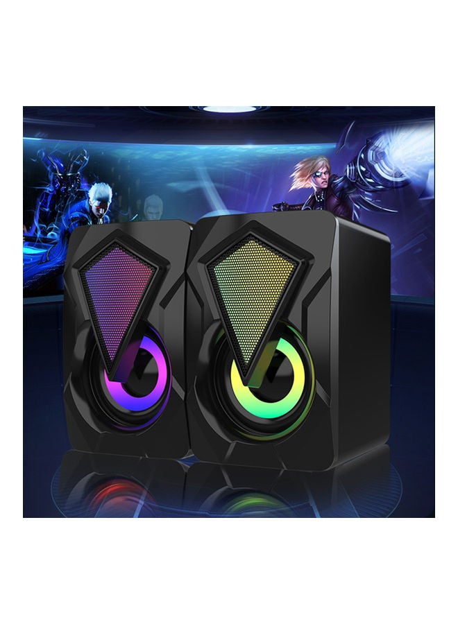 Loquat 2-Piece Portable USB Computer Speakers Black - Image 3