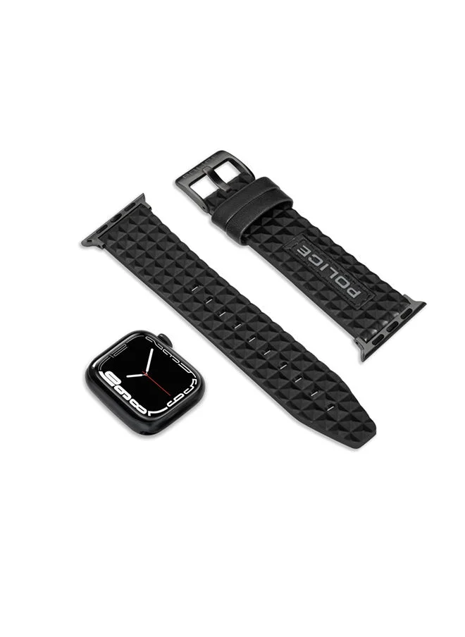 POLICE Pyramid Black Leather Watch Straps