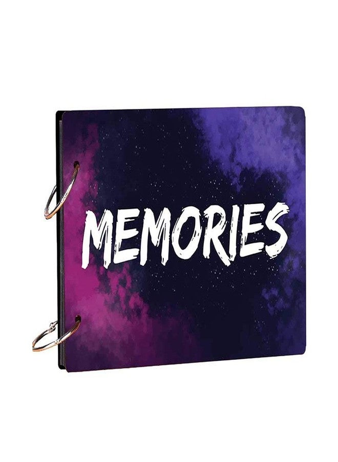 100Yellow Memories Theme Wooden Photo Album Scrapbook| 40 A5 Pages | Size : 15.2 Cm X 21.5 Cm |Multicolour - Image 1