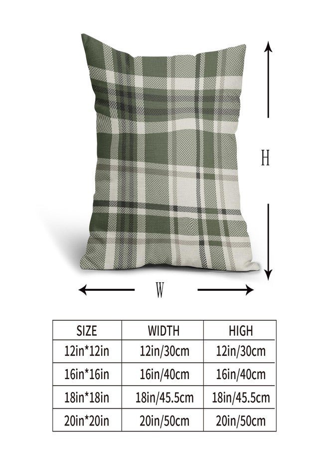 Aytipun Sage Green Plaid Pillow Covers 18x18 Set of 2 Spring Buffalo Checkered Decorative Tartan Pillowcases Christmas Holiday Seasonal Outdoor Rustic Farmhouse Throw Cushion Case Decor for Couch Sofa Bed - Image 5