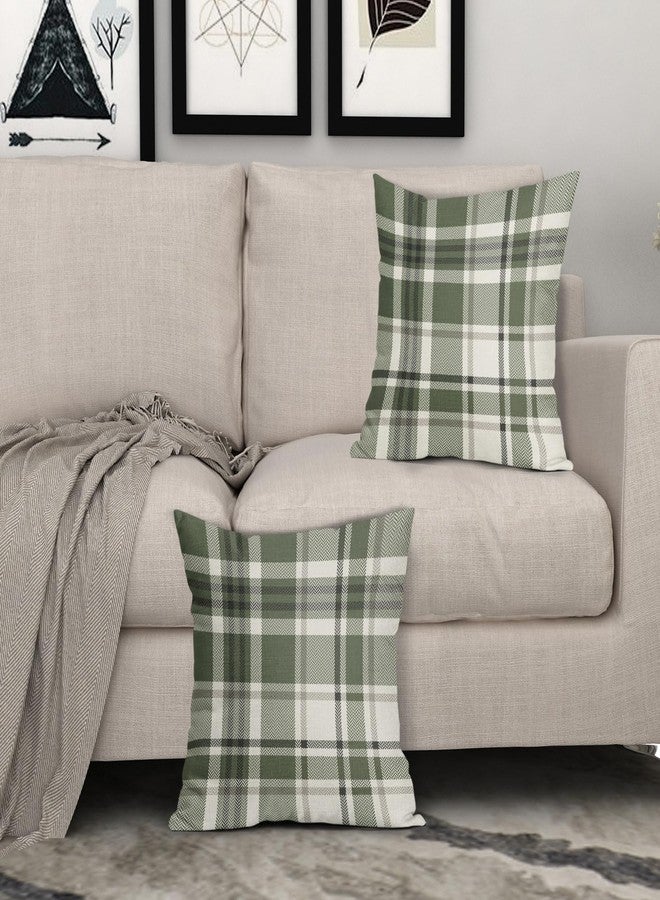 Aytipun Sage Green Plaid Pillow Covers 18x18 Set of 2 Spring Buffalo Checkered Decorative Tartan Pillowcases Christmas Holiday Seasonal Outdoor Rustic Farmhouse Throw Cushion Case Decor for Couch Sofa Bed - Image 3