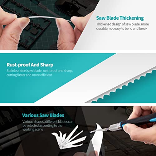 LitKiwi Prozwee Model Craft Hand Saw Kit(with 7PCS Saw Blades),Modeling Knife Hacksaw Tool,DIY Mini Razor Saw Kit for Handcrafted, DIY models and Other Fine Cutting - Image 4