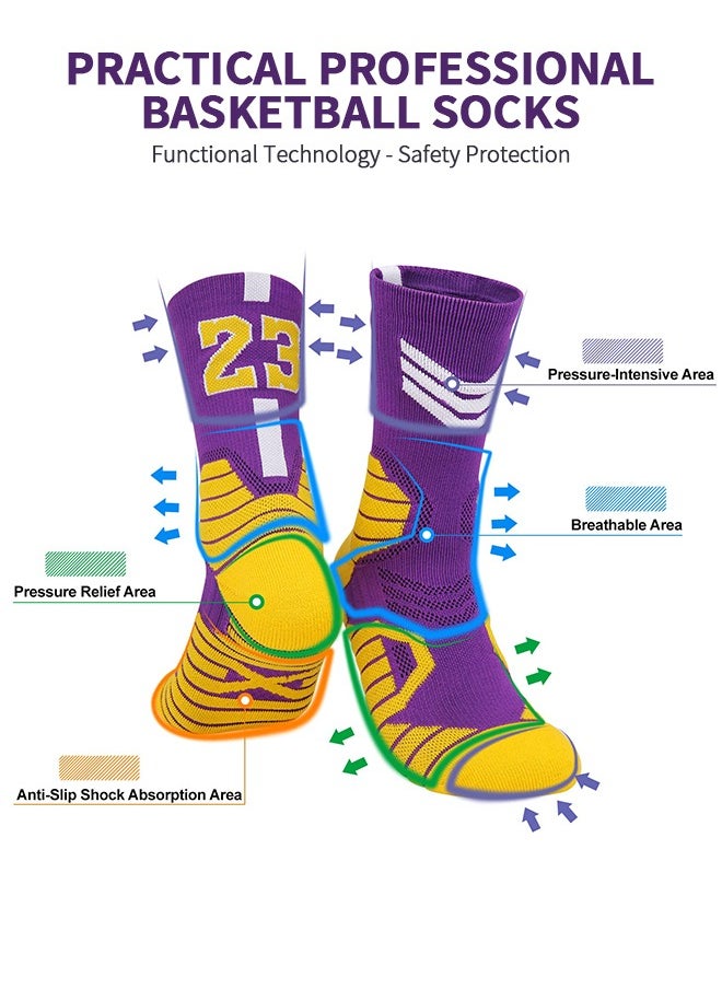 GROIC - Elite Basketball Socks, Athletic Socks with 3D Ankle Protection, Football & Running Socks, Compression Cushion Sport Socks Unisex - Image 1
