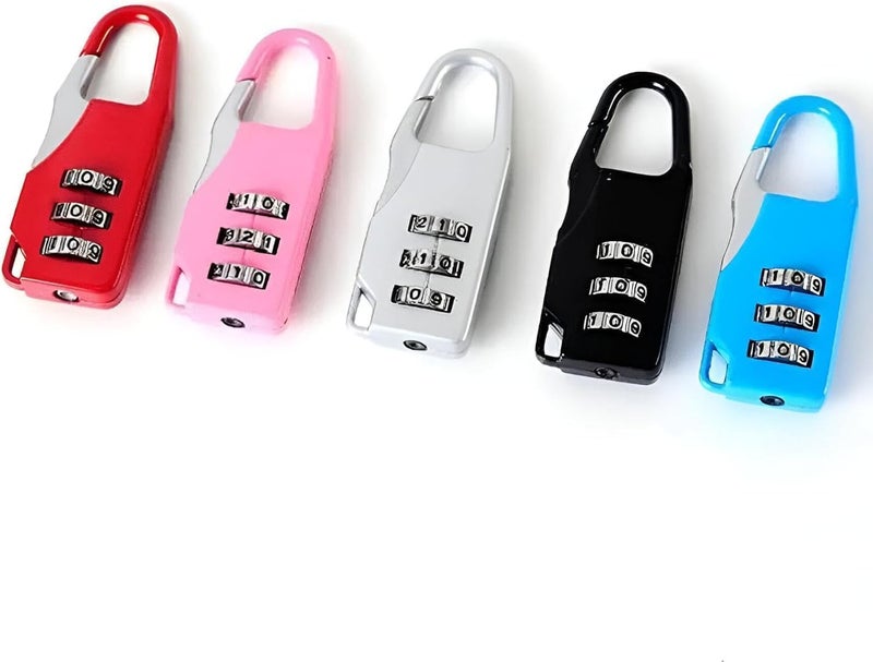 Digit Travel Lock - Small Security Lock for Suitcases, Computer Bags, School Backpacks, Lockers and Drawers, rectangular, (Multicolor) (Two-piece) - Image 2