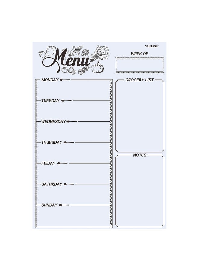 Vantasii Magnetic Refrigerator Whiteboardweekly Menu Meal Planner Grocery Shopping List Dry Erase Board For Kitchen Fridge With 8 Color Magnetic Markers (16Inchx12Inch) - Image 1