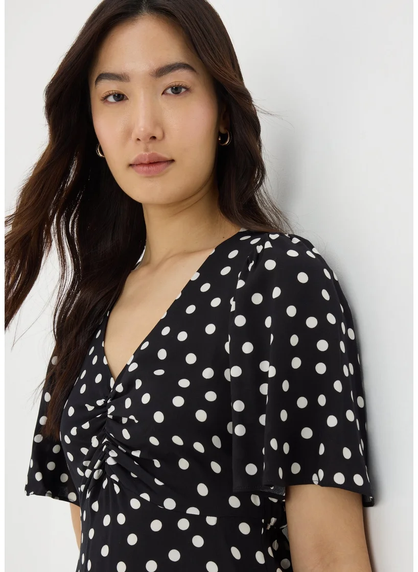 Matalan Black Monochrome Spot Mini Tea Dress
