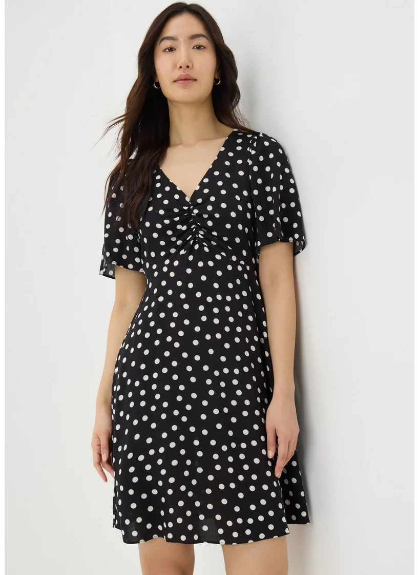Matalan Black Monochrome Spot Mini Tea Dress