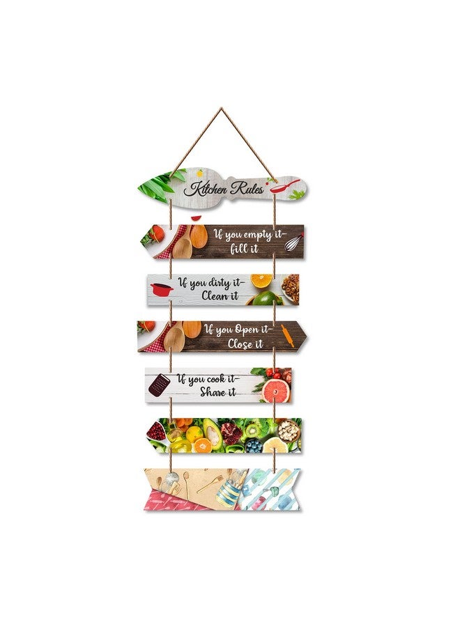 Artvibes Kitchen Quotes Wooden Wall Hanging for Home Decor | Decorative Item for Kitchen | Gifts | MDF Wood Wall Hanger for Decoration | Modern Artwork (WH_7004N), Set of 7 - Image 1