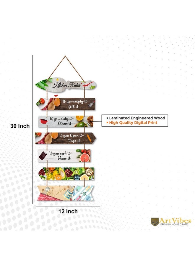 Artvibes Kitchen Quotes Wooden Wall Hanging for Home Decor | Decorative Item for Kitchen | Gifts | MDF Wood Wall Hanger for Decoration | Modern Artwork (WH_7004N), Set of 7 - Image 5