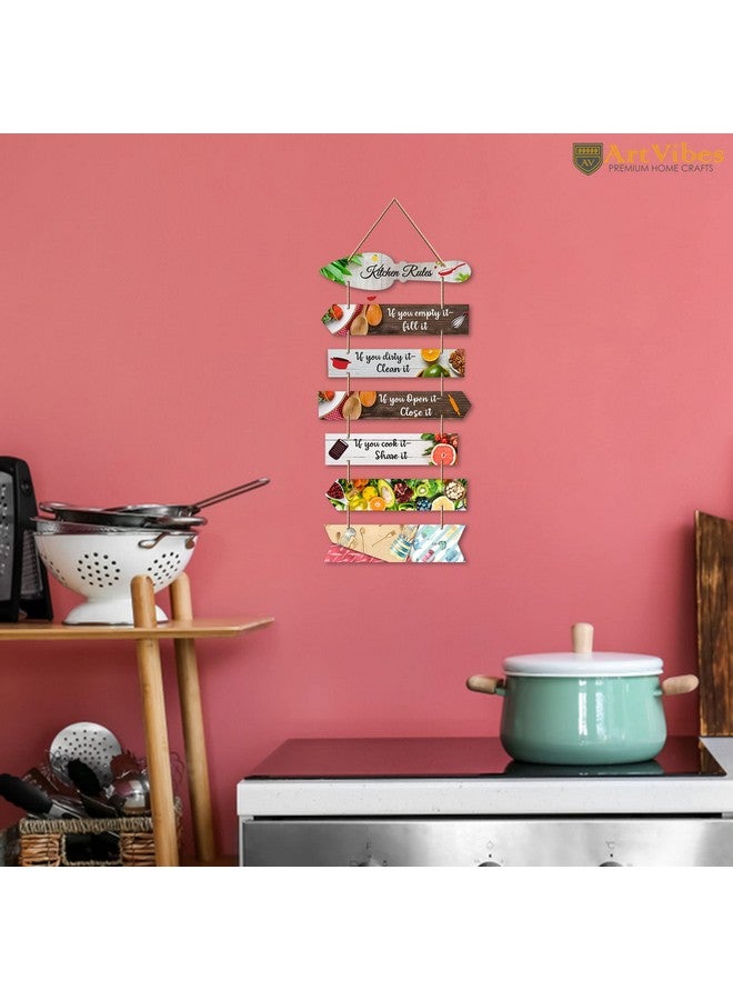 Artvibes Kitchen Quotes Wooden Wall Hanging for Home Decor | Decorative Item for Kitchen | Gifts | MDF Wood Wall Hanger for Decoration | Modern Artwork (WH_7004N), Set of 7 - Image 2