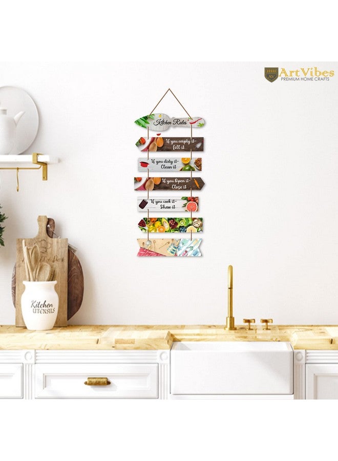 Artvibes Kitchen Quotes Wooden Wall Hanging for Home Decor | Decorative Item for Kitchen | Gifts | MDF Wood Wall Hanger for Decoration | Modern Artwork (WH_7004N), Set of 7 - Image 4