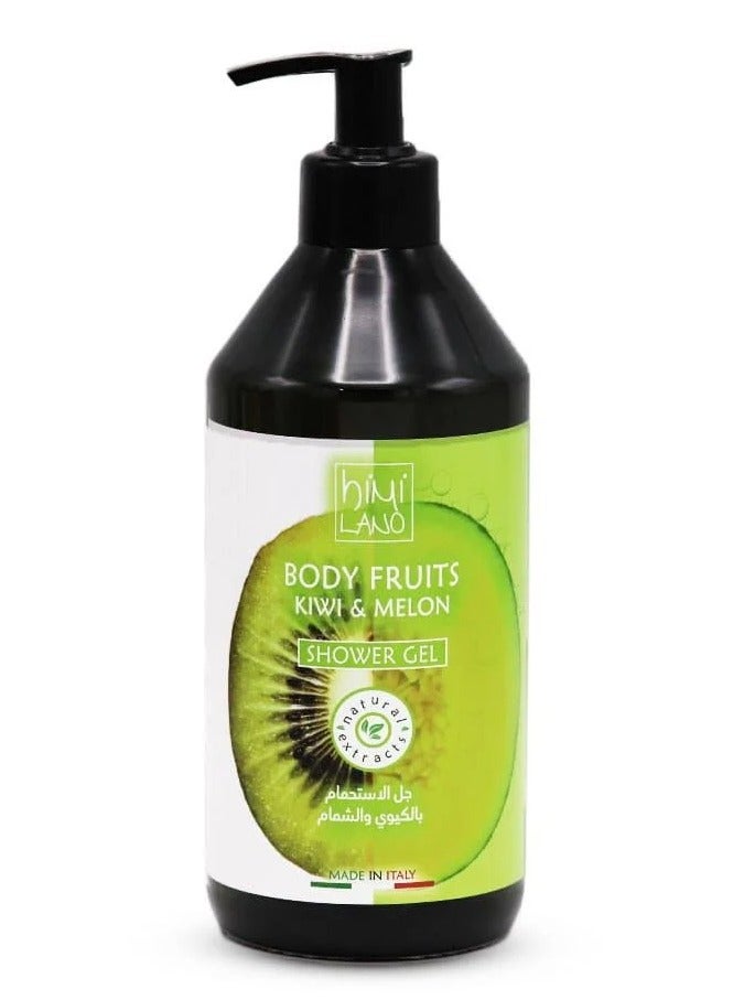 HiMilano Kiwi and Melon shower gel 500 ml With Bath Loofah - Image 3