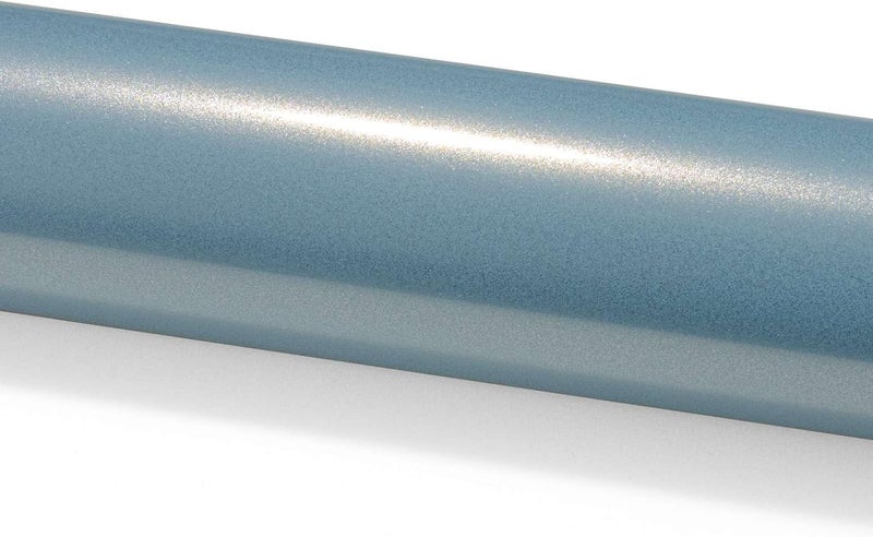 EZAUTO WRAP 12"x60" (قدم واحد × 5 أقدام) فيلم تغليف سيارات ذاتي اللصق من الفينيل فائق اللمعان المعدني باللون الأزرق الكريستالي PET، تقنية إزالة الهواء الخالية من الفقاعات مع مجموعة الأدوات - Image 3
