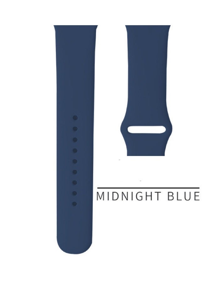Apple Watch Band 42mm/44mm/45mm Silicone Sport Watch Strap (Midnight Blue) - Image 1
