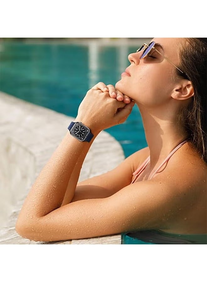 Apple Watch Band 42mm/44mm/45mm Silicone Sport Watch Strap (Midnight Blue) - Image 4