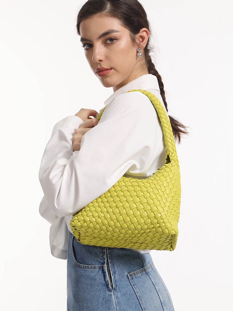 Pure Hand-Woven Lunch Box Bag High-End Underarm Bag Fashion Women'S Bag Portable Shoulder Bag - Image 3