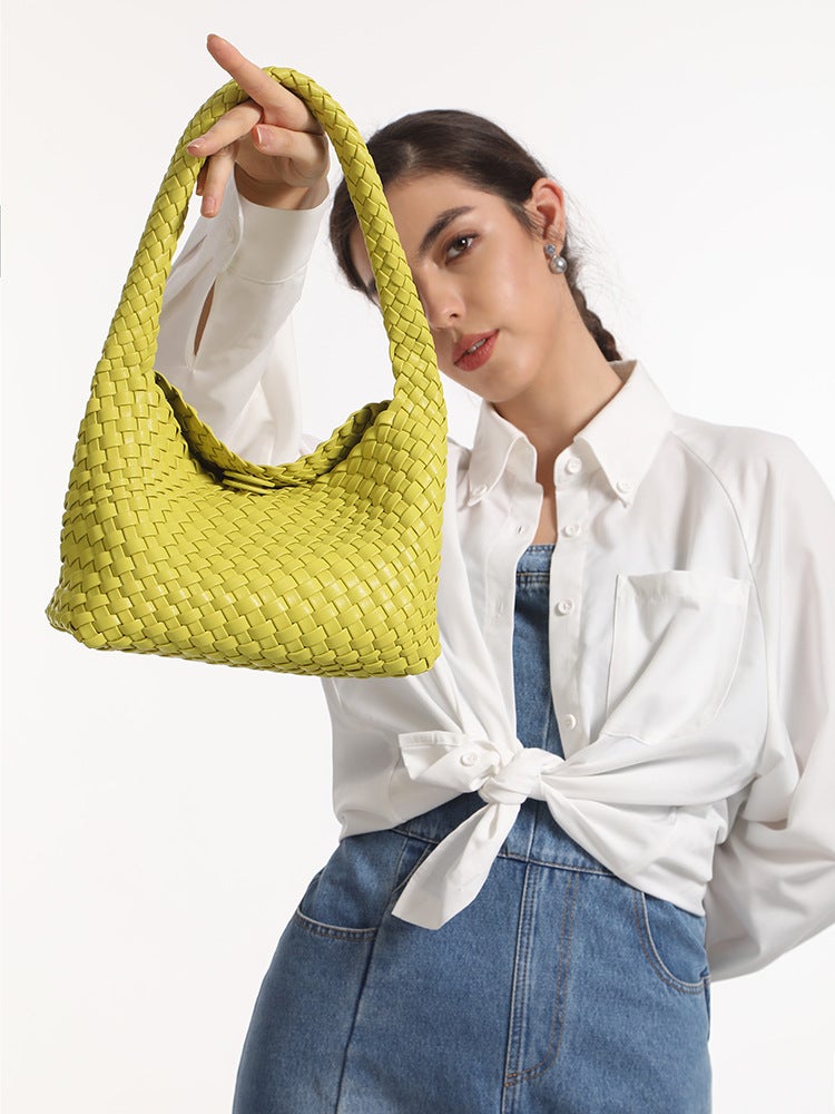 Pure Hand-Woven Lunch Box Bag High-End Underarm Bag Fashion Women'S Bag Portable Shoulder Bag - Image 2
