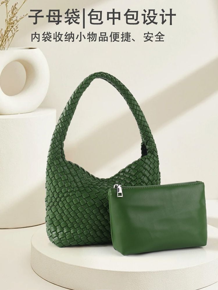 Pure Hand-Woven Lunch Box Bag High-End Underarm Bag Fashion Women'S Bag Portable Shoulder Bag - Image 4