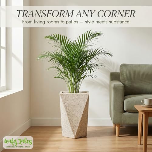 Leafy Tales Modern Diamond Tower Planter for Home Décor 12 INCH, Highly Durable,Lightweight Indoor Outdoor Planter, Flower Pot Gamla - Image 3