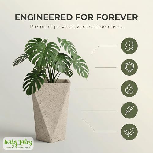 Leafy Tales Modern Diamond Tower Planter for Home Décor 12 INCH, Highly Durable,Lightweight Indoor Outdoor Planter, Flower Pot Gamla - Image 4