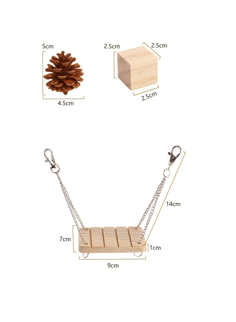 12-Piece Hamster Toy Set - Fun and Safe Chew Toys for Hamsters, Rabbits, and Parrots - Includes Wooden Chew Toys, Suitable for Small Pets - Image 4