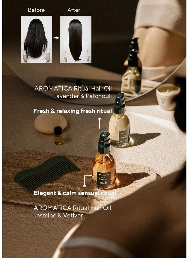 AROMATICA Ritual Jasmine & Vetiver Hair Oil 50ml / 1.6 fl. oz - Nourishing Silicone-Free Oil for Damaged frizzy Hair with Pure Fragrance