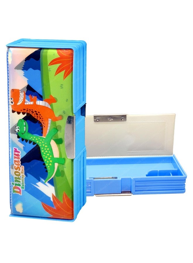 فنبلاست علبة أقلام بلاستيكية مغناطيسية من فن بلاست، علبة أقلام ديناصور للأطفال، حامل أقلام متعدد الطبقات، منظم أدوات مكتبية، هدية عيد ميلاد للأطفال (متعدد الألوان) - Image 1