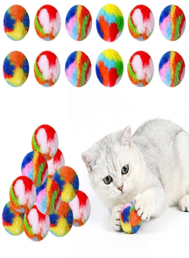 Aeaocvo 20 PCS Cat Pom Pom Balls, 1.6 Inch Large Cat Toy Ball, Soft Plush Balls Interactive Training Fuzzy Cats Ball Toy for Cats Kitten Playing Exercising Indoor - Image 1