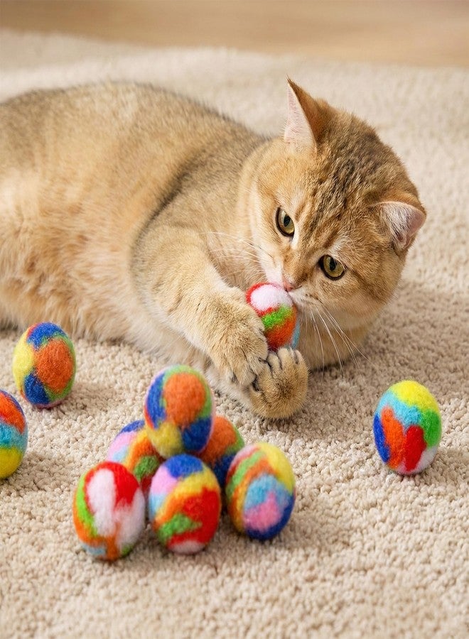 Aeaocvo 20 PCS Cat Pom Pom Balls, 1.6 Inch Large Cat Toy Ball, Soft Plush Balls Interactive Training Fuzzy Cats Ball Toy for Cats Kitten Playing Exercising Indoor - Image 2