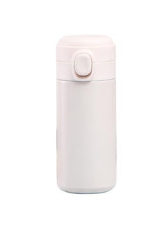 NIBEMINENT Insulated Bottle Pop Up Lid 420ml Mini Cute Double Layer Vacuum Portable Stainless Steel Insulated Water Cup for Daily Use Gift Office White  - Image 1