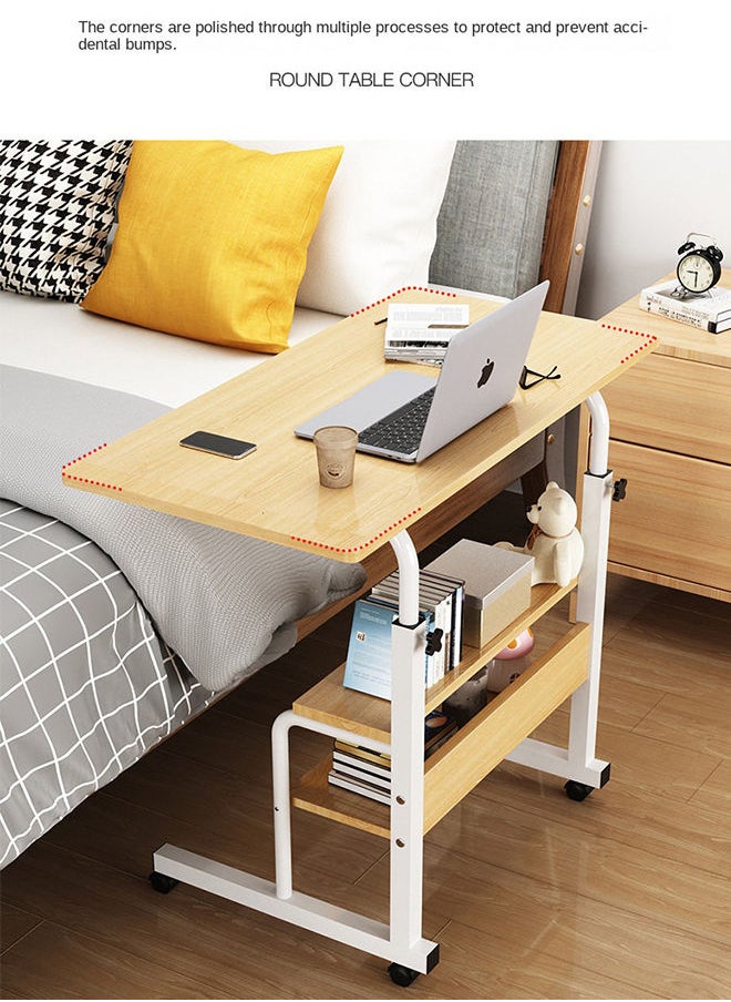 Sharpdo - Bedside Table in The Bedroom Movable Lifting Table 80*40*(79-90)cm - Image 1