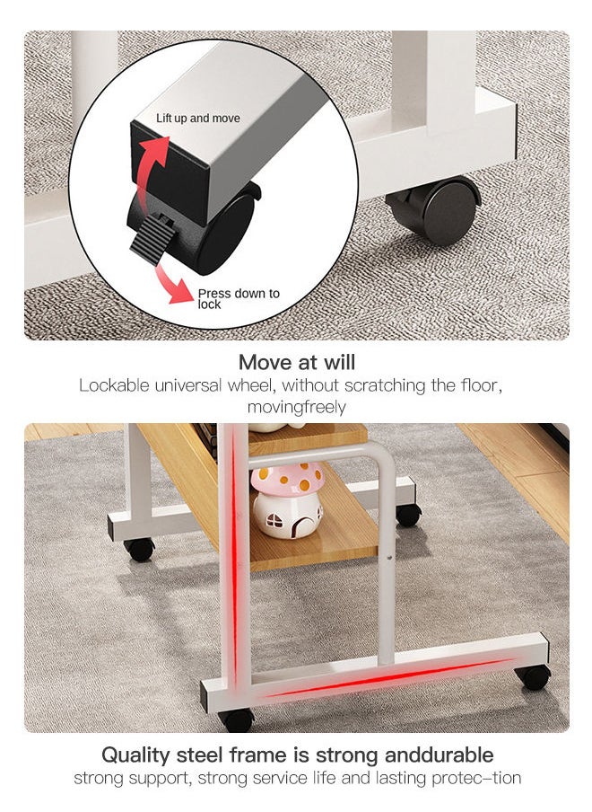 Sharpdo - Bedside Table in The Bedroom Movable Lifting Table 80*40*(79-90)cm - Image 1