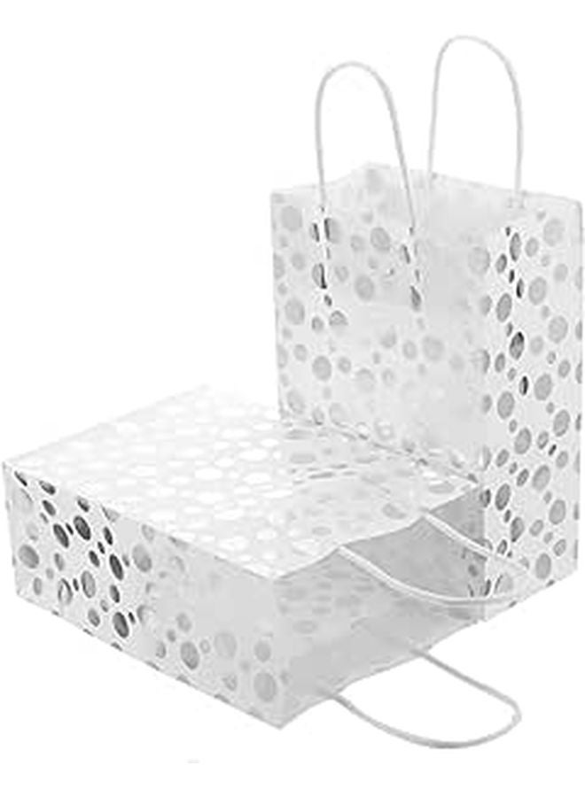 Kraft Paper Bags With Handles 10pcs Polka Dot Storage Pouch 15x8x20 5cm For Party Favors - Image 1