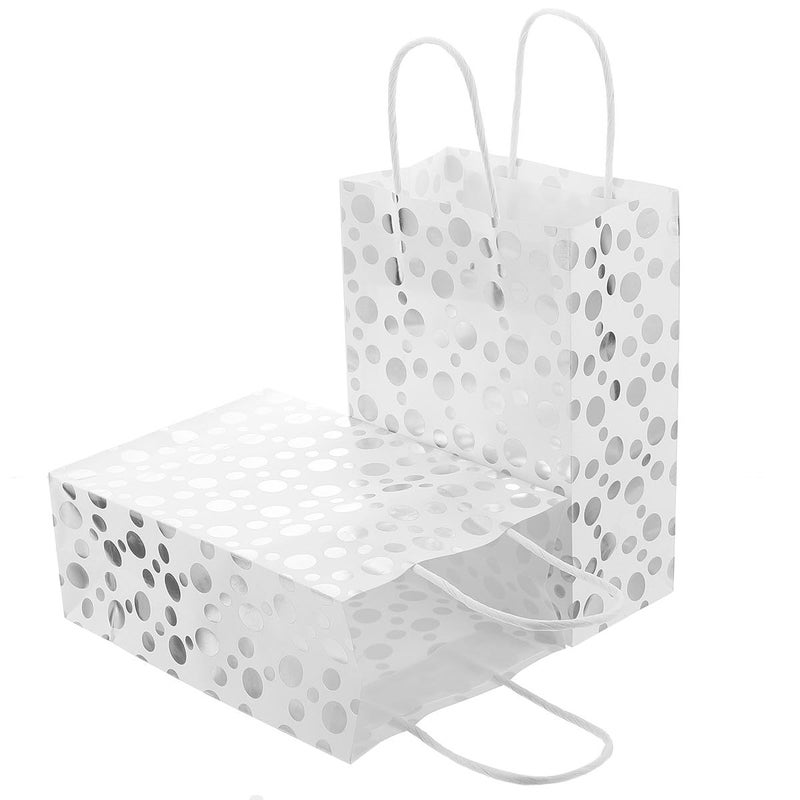Kraft Paper Bags With Handles 10pcs Polka Dot Storage Pouch 15x8x20 5cm For Party Favors - Image 2