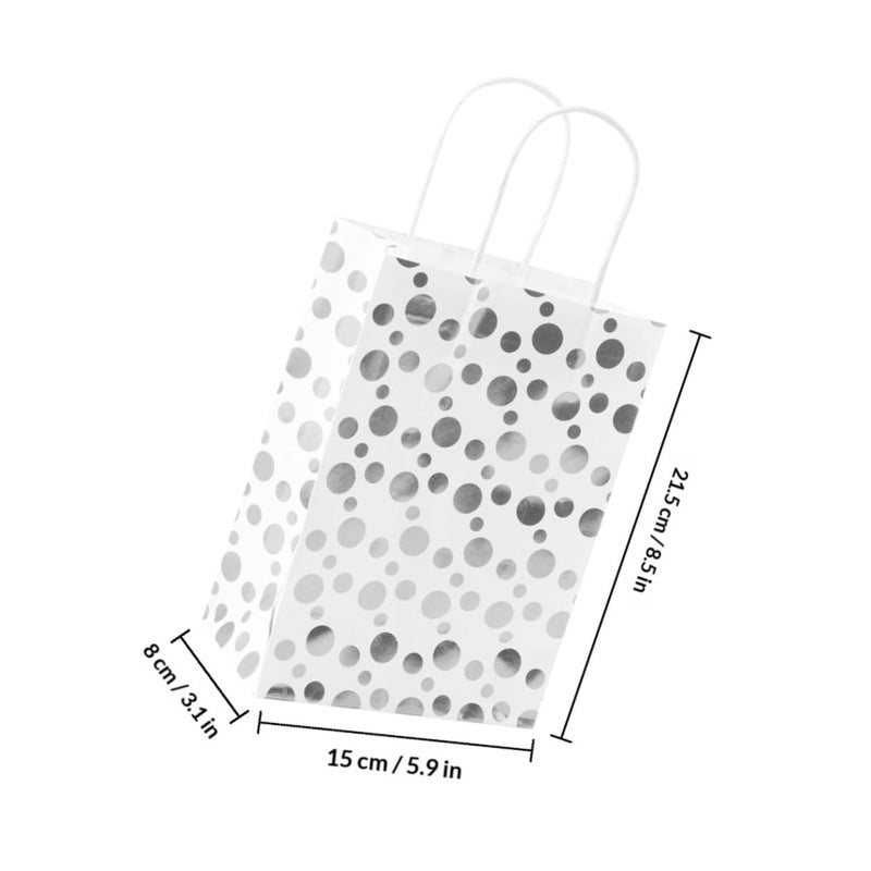 Kraft Paper Bags With Handles 10pcs Polka Dot Storage Pouch 15x8x20 5cm For Party Favors - Image 3