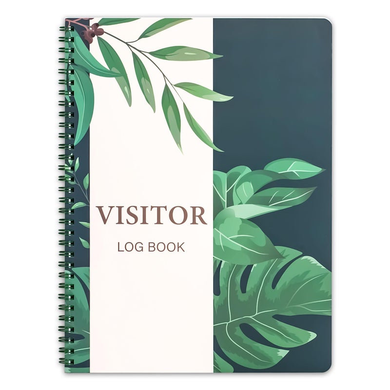 INKNOTE Visitor log book Spiral visitors register book Visitor log book for business Visitor guest book for Office visiting Wedding reception and Events reception Supplies 8.27 x 11inch 120 Pages - Image 1