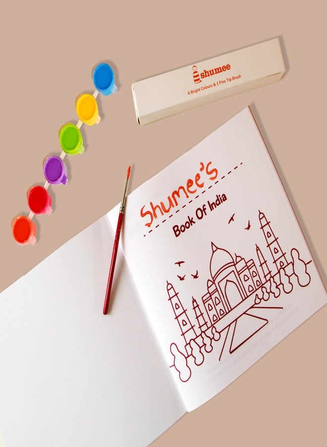 Shumee Indiascape Colouring Activity Book With 6 Colours And Brush | (4+ years) | India Learning Art And Craft Kit For Kids | Develops Creativity And Fine Motor Skills | Birthday Gift For Kids - Image 4