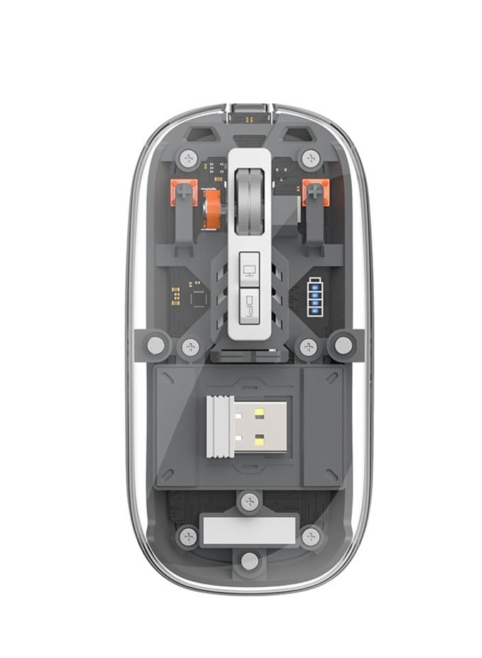 SPECTON Crystal Transparent Magnetic Wireless Mouse - Black - Image 1