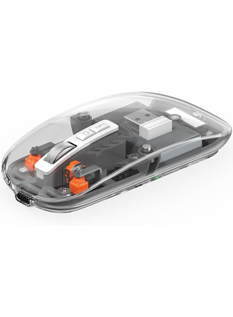 SPECTON Crystal Transparent Magnetic Wireless Mouse - Black - Image 5