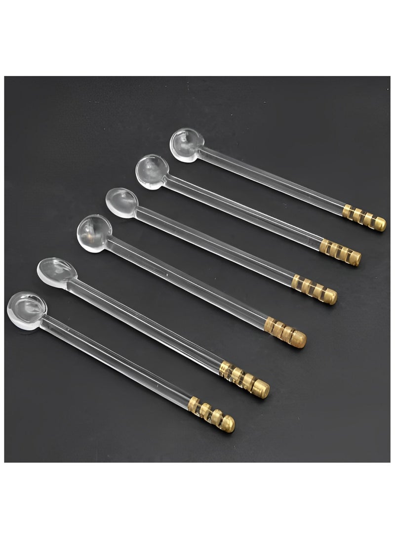 BLACKSTONE UNCAM Estikana Glass Spoons Set of 6, 11cm Borosilicate Glass Teaspoons for Tea, Espresso & Coffee, Clear Drinking Spoon Set - Image 5
