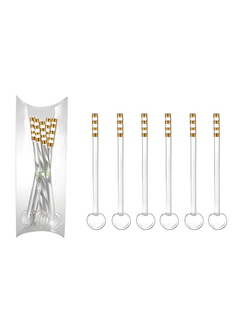 BLACKSTONE UNCAM Estikana Glass Spoons Set of 6, 11cm Borosilicate Glass Teaspoons for Tea, Espresso & Coffee, Clear Drinking Spoon Set - Image 2