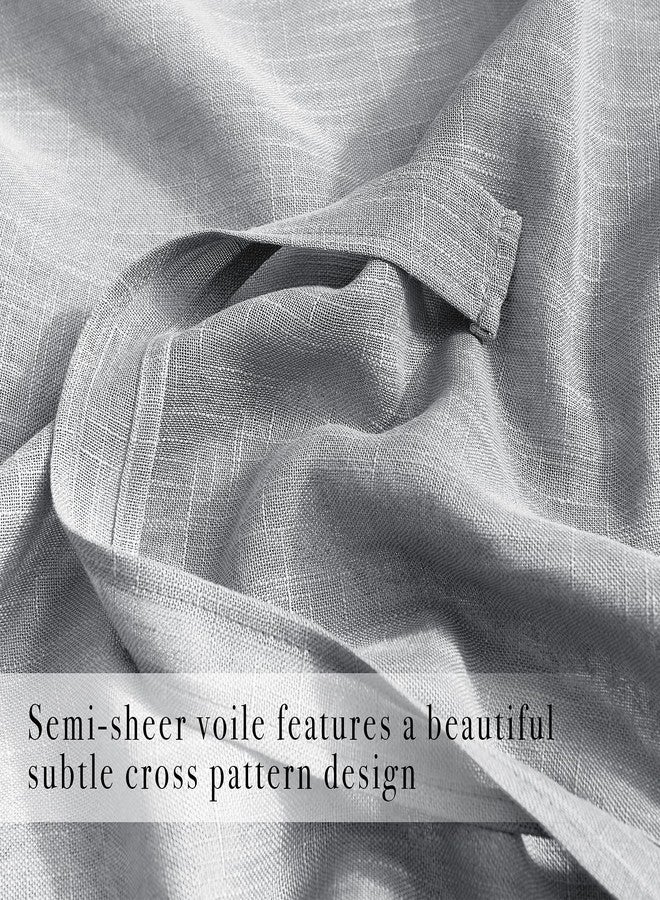PONY DANCE Small Window Curtains - Kitchen Curtain Roman Shade Linen Look Sheer Tie Up Blind Length Adjustable Valance for Bedroom/Bathroom, 42" x 45", Dark Grey, 1 Panel - Image 5