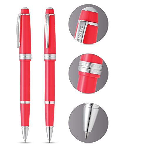 Cross Bailey Light Polished Coral Rollerball Pen – Refillable, Medium Point Black Ink, Presented in Everyday Gift Box - Image 2